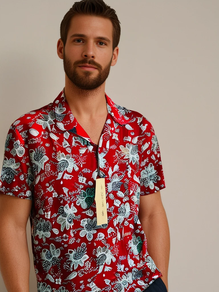 Printed Red Color Shirt for Men