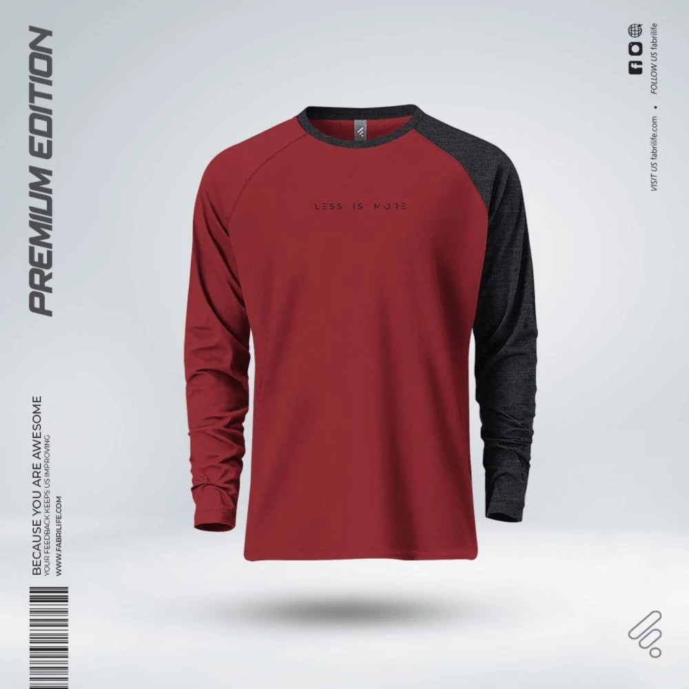 Mens Urban Edition Premium Full Sleeve T-shirt - Less is More