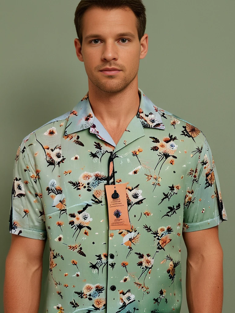 Printed Sea Green Shirt for Men