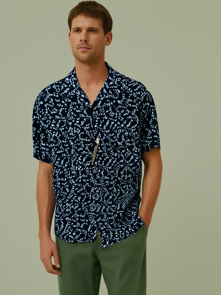 Printed Black Shirt for Men