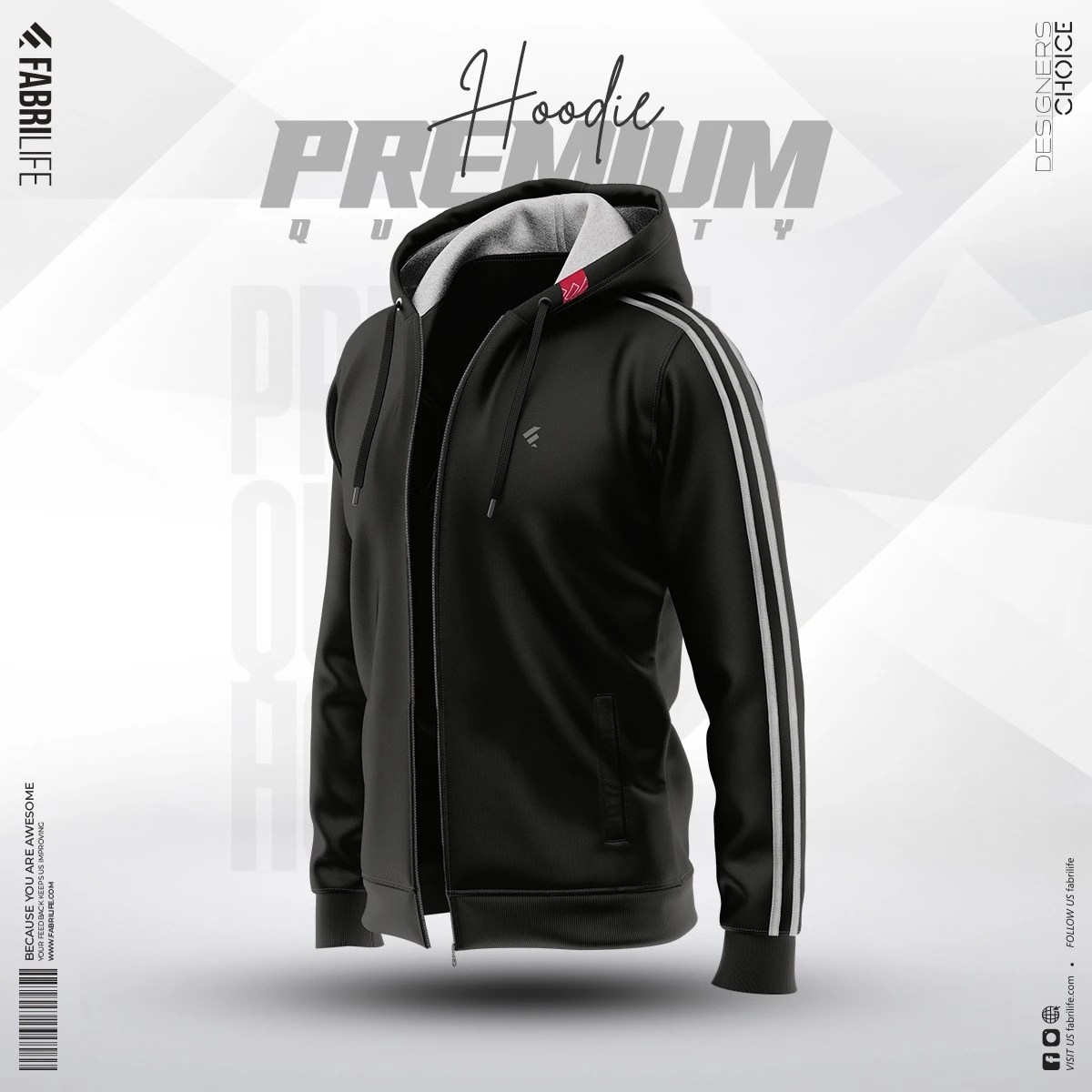 Mens Premium Hoodie Urban - Black